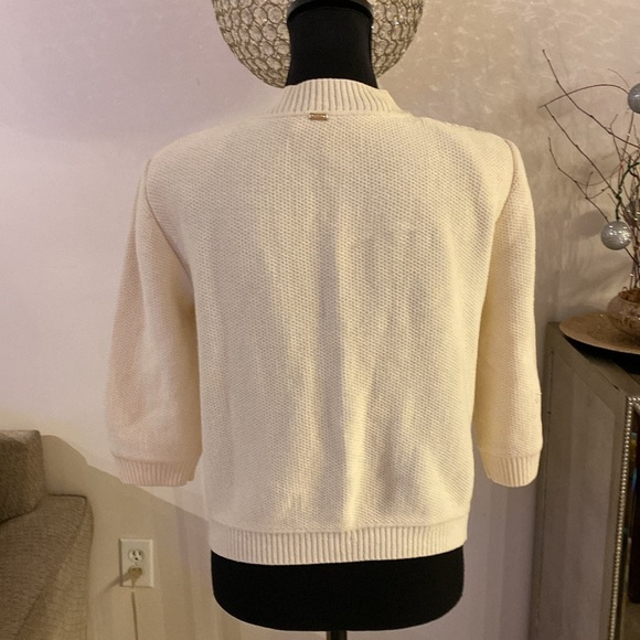 St. John Cream Knit Cardigan size M - Picture 5 of 6